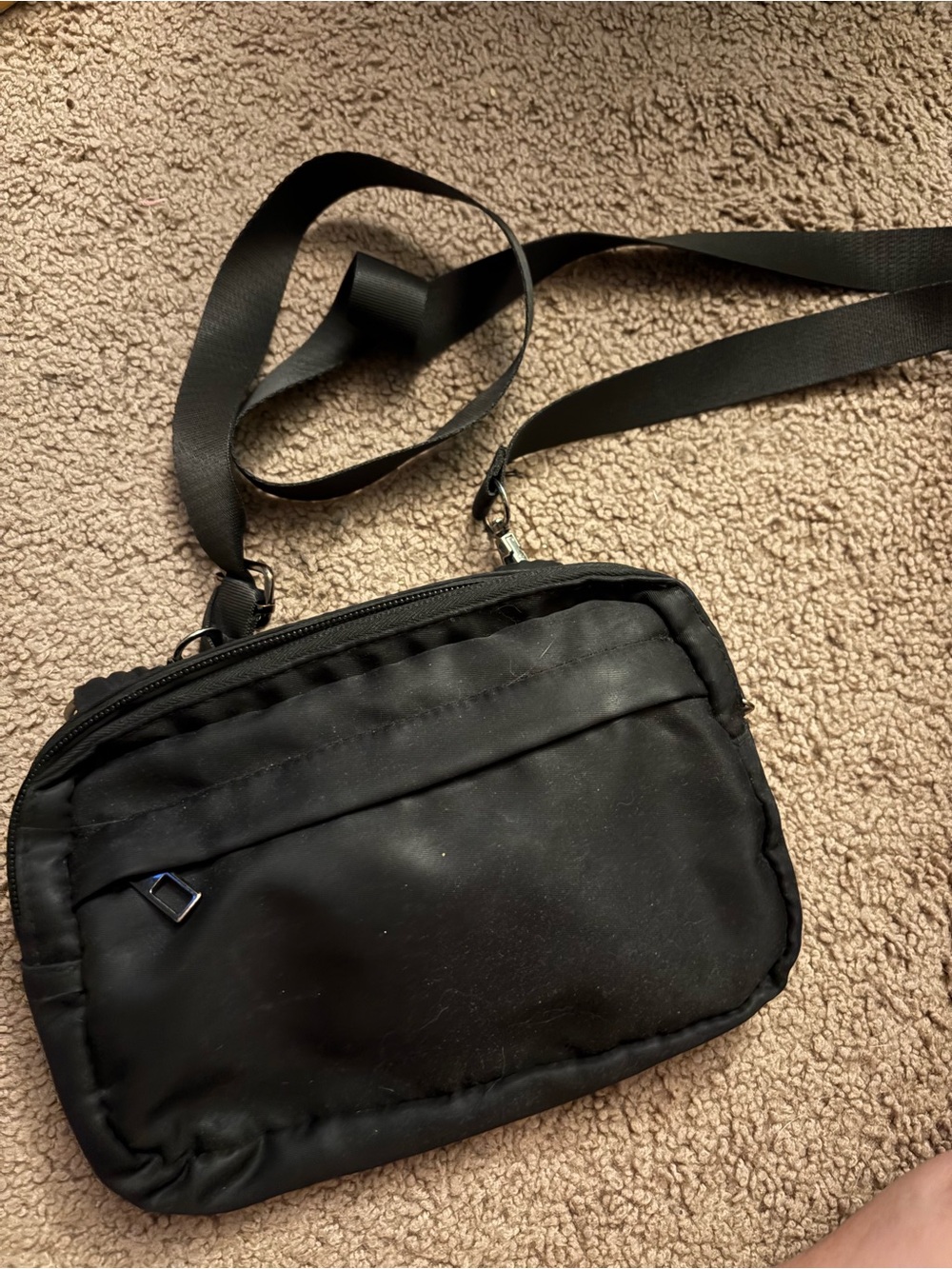 Everyday Black Crossbody Bag with Adjustable Strap